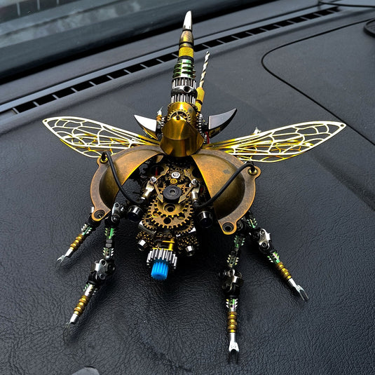 Steampunk 3D Assembly DIY Metal Mechanical War Beetle With Sound Control Light Decoration