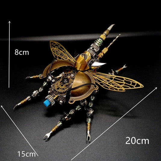 Steampunk 3D Assembly DIY Metal Mechanical War Beetle With Sound Control Light Decoration