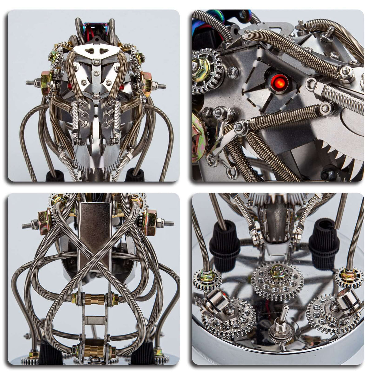 Steampunk 3d métal mobile mécanique têtes de dinosaure 180pcs kits de modèle