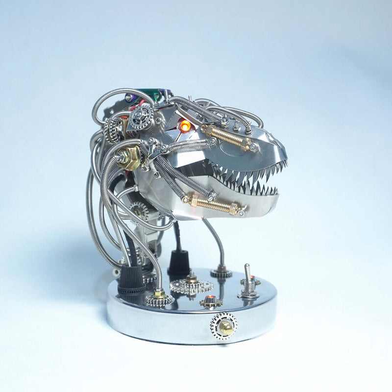 Laden Sie das Bild in Galerie -Viewer, {Steampunk 3D Metall Movable Mechanical Dinosaur Head 180pcs Modell Kits
