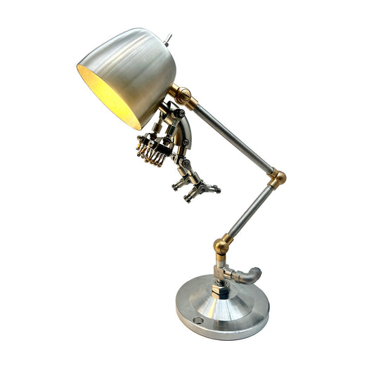 Steampunk 3D Metal Robot Lampa de mesa Eu-plug Decoración