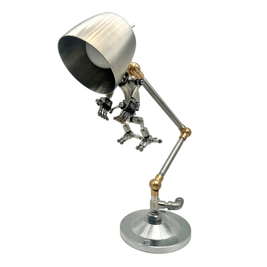 Steampunk 3D Metal Robot Lampa de mesa Eu-plug Decoración