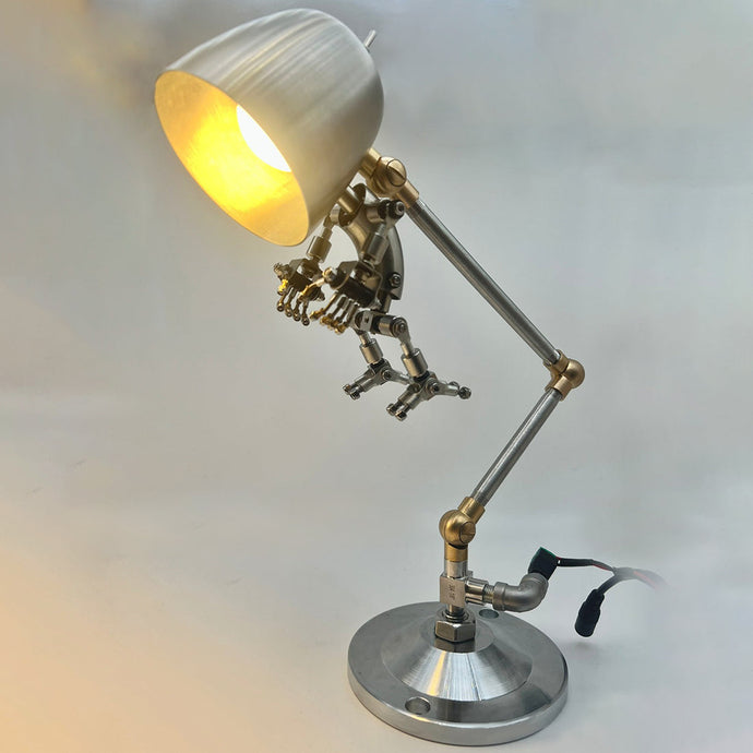 Steampunk 3D Metall-Robotertisch Lampe US-Plug-Dekoration