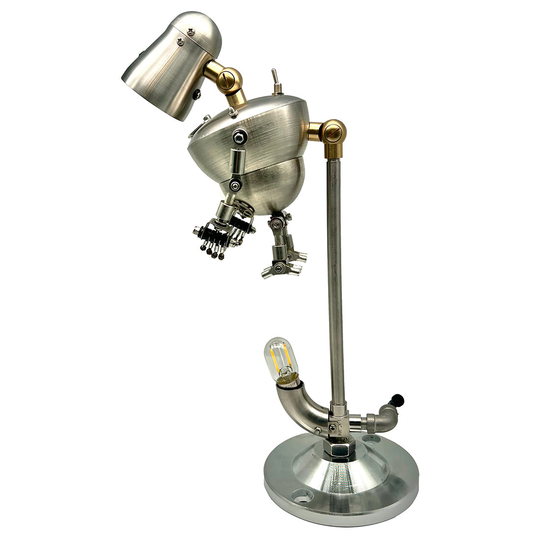 Steampunk 3D Metall-Robotertisch Lampe US-Plug-Dekoration