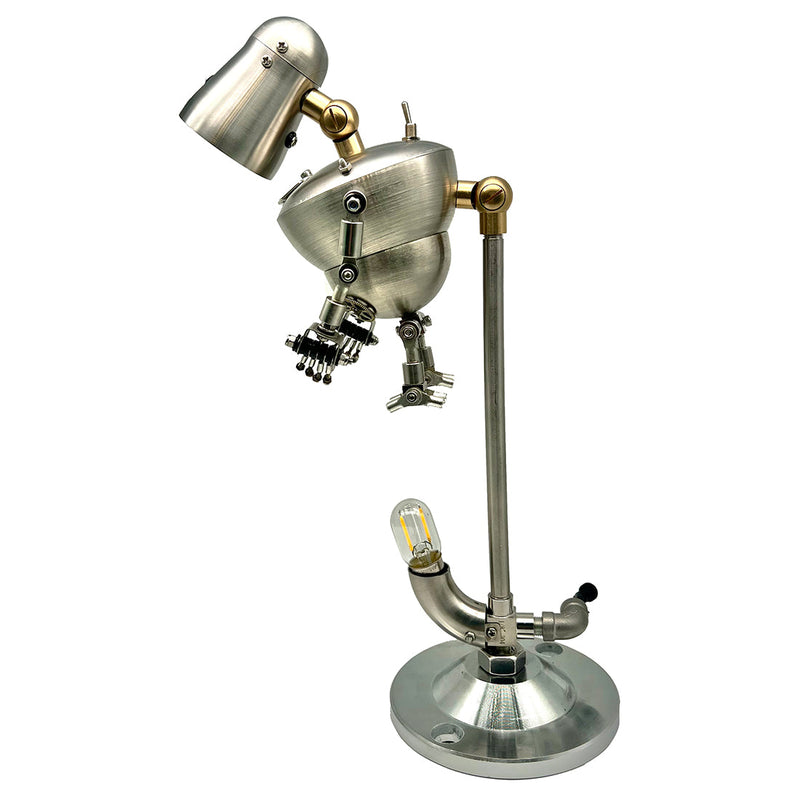 Laden Sie das Bild in Galerie -Viewer, {Steampunk 3D Metall-Robotertisch Lampe US-Plug-Dekoration
