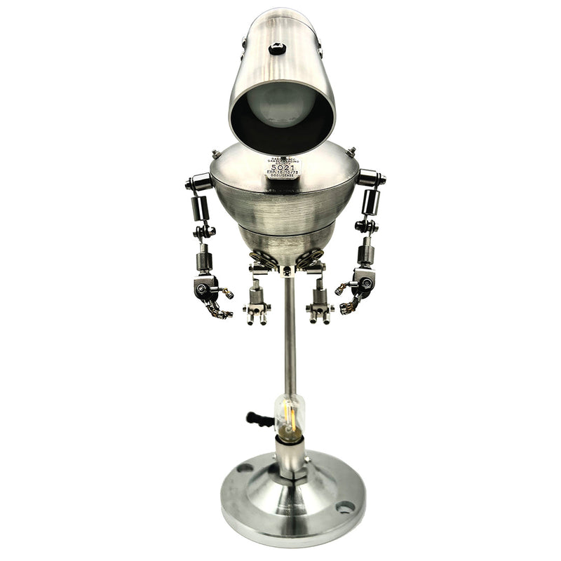 Laad de afbeelding in galerijviewer, Steampunk 3D metalen robot tafellamp us-plug decoratie
