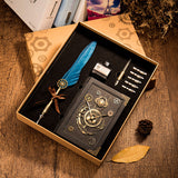 Kit de pluma de cuaderno de cuaderno de cuaderno steampunk con caja de regalo