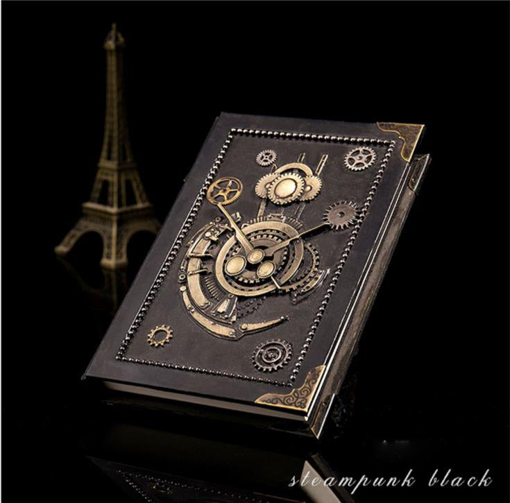 Laad de afbeelding in galerijviewer, Steampunk Notebook Hardcover Notebook met cadeaubakje
