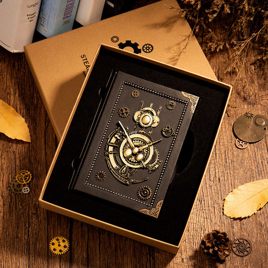 Cuaderno de cuaderno steampunk cuaderno de tapa dura con caja de regalo