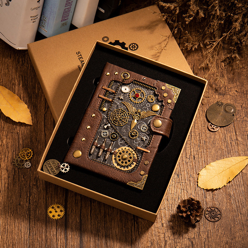 Steampunk Notebook Hardcover Notebook met cadeaubakje