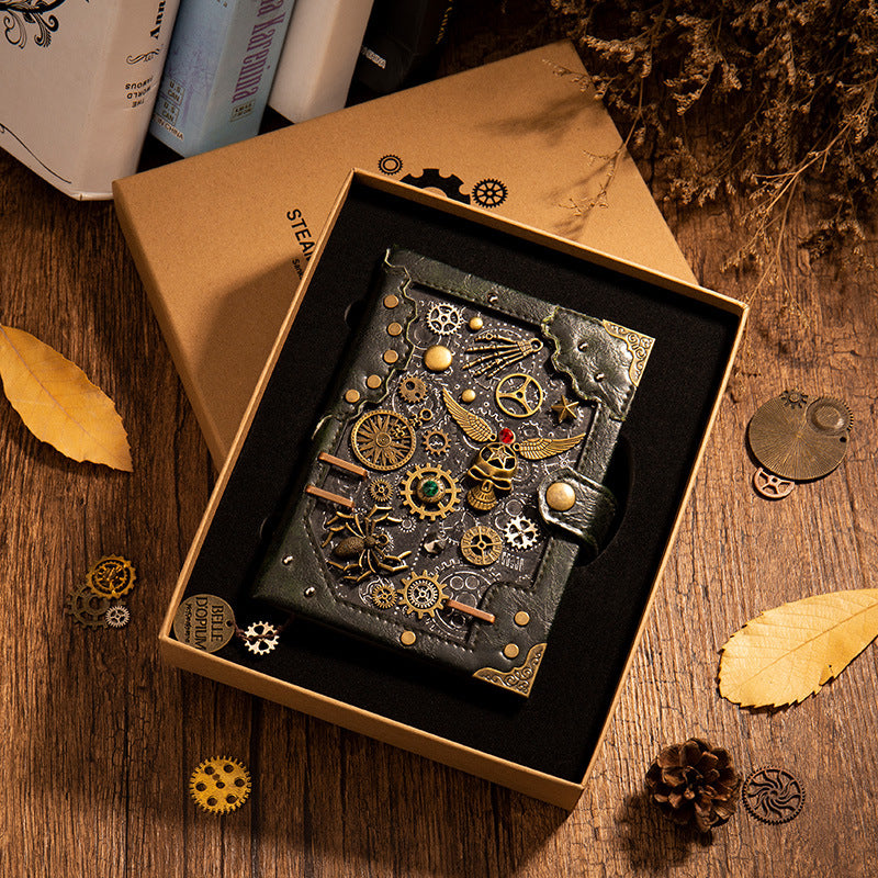 Steampunk Notebook Hardcover Notebook met cadeaubakje