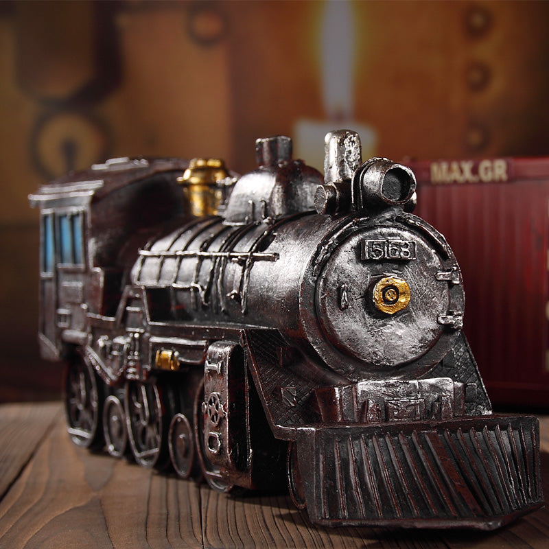 Steampunk Vintage Locomotive Model Home and Cafe Decorations