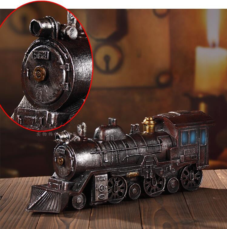 Steampunk Vintage Locomotive Model Home and Cafe Decorations