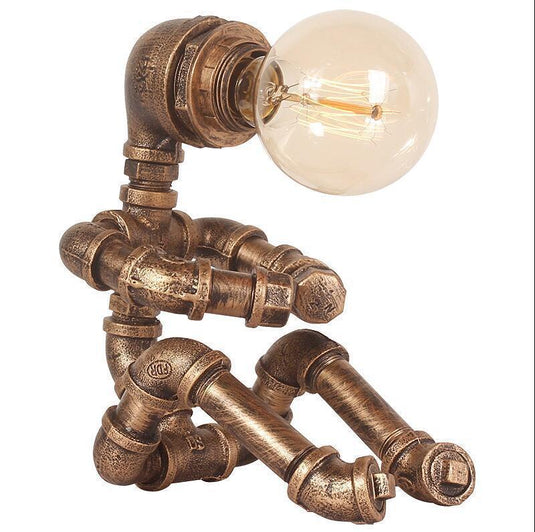 Steampunk water tube table lamp for study bar bedroom decoration