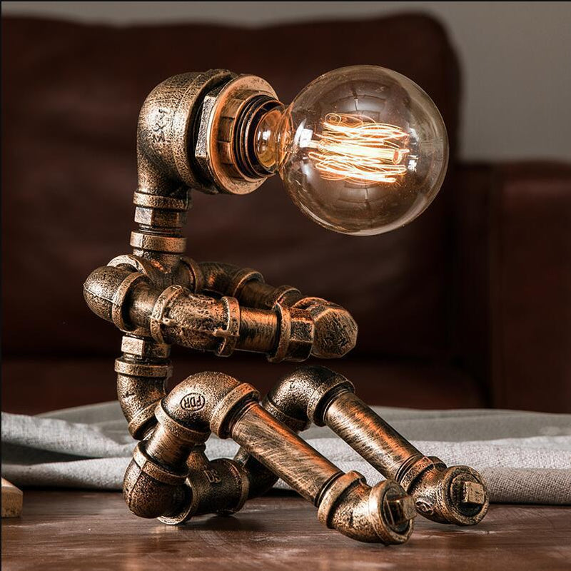 Load image into Gallery viewer, Steampunk water tube table lamp for study bar bedroom decoration
