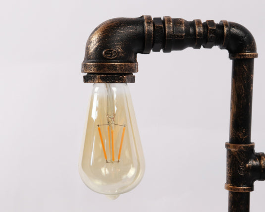 Steampunk con lámpara de tubería de agua de reloj para el estudio Decoración de la noche del dormitorio