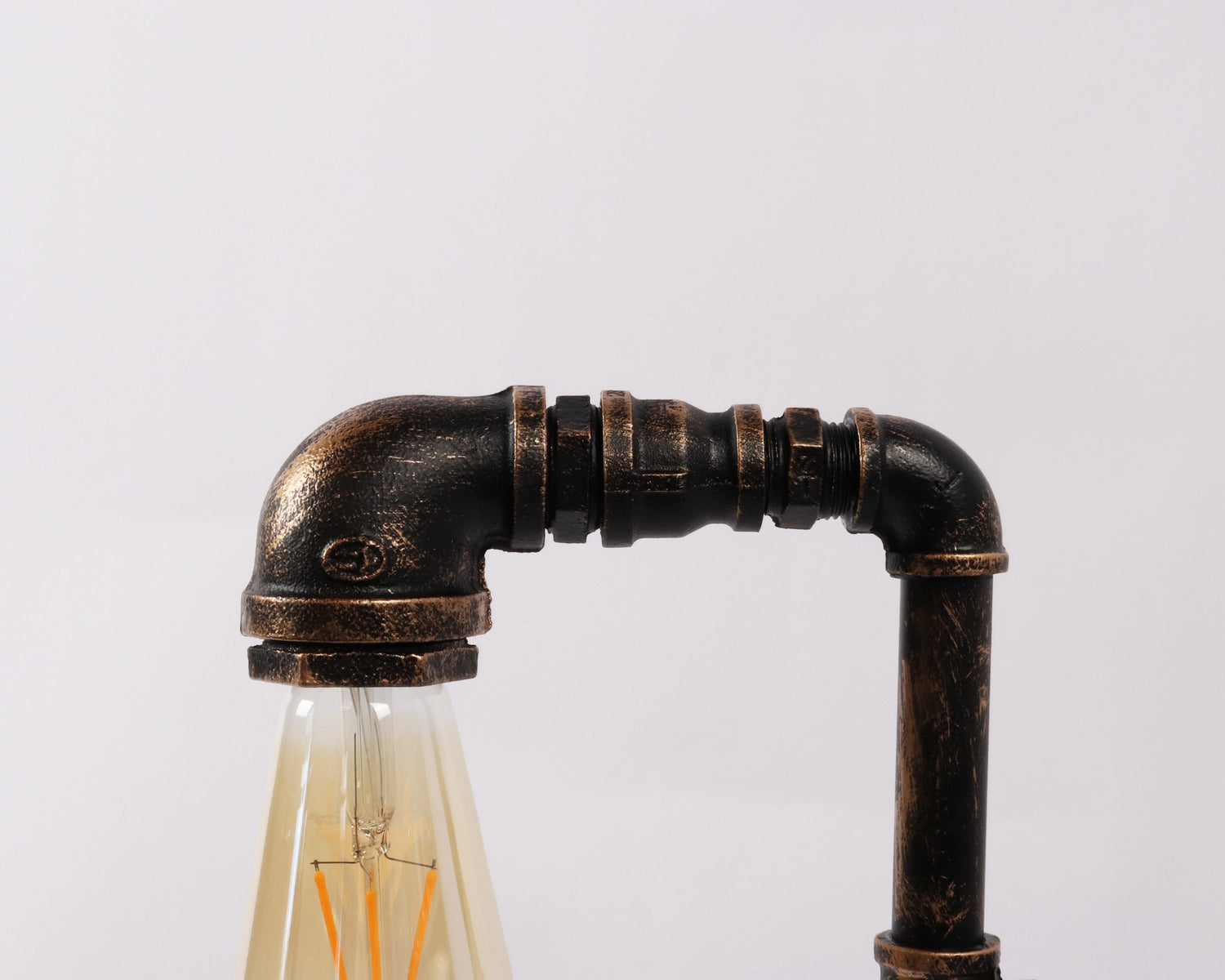 Steampunk with clock water pipe lamp for study bedroom bedside decoration