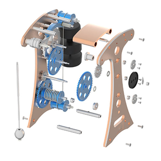 Teching 3D Metal Pendulum Clock TimeKeeping Montage Model speelgoed voor volwassene