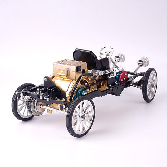 Teching Modelo de ensamblaje de vehículo de automóvil de un solo cilindro de metal de estilo retro británico Juguete para adultos