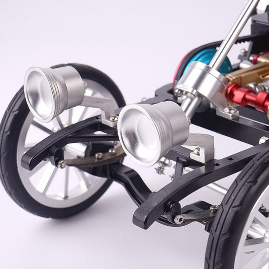 Teching Modelo de ensamblaje de vehículo de automóvil de un solo cilindro de metal de estilo retro británico Juguete para adultos