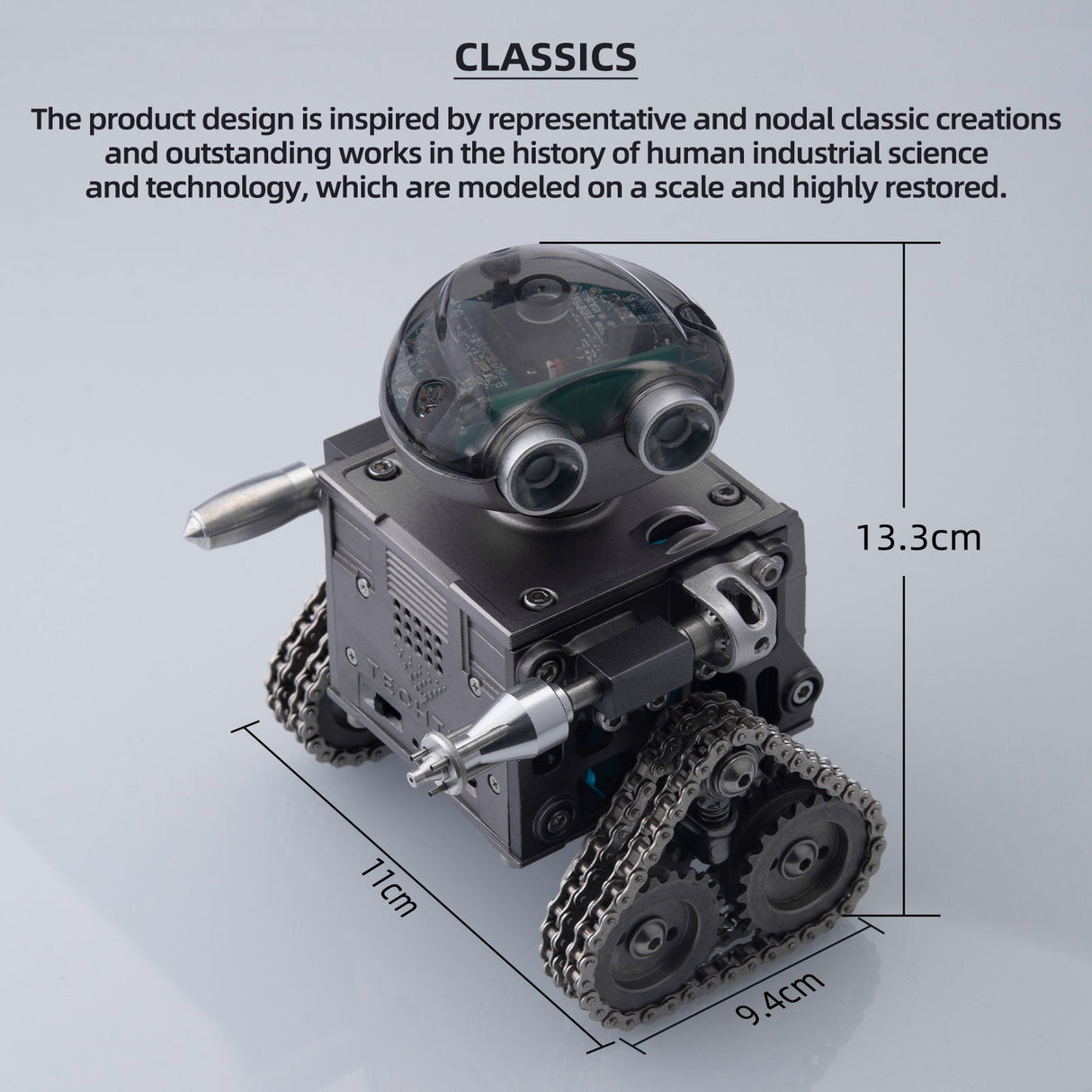Teching Kit de modelo de metal robot rastreado de altavoz Bluetooth de bricolaje DIY