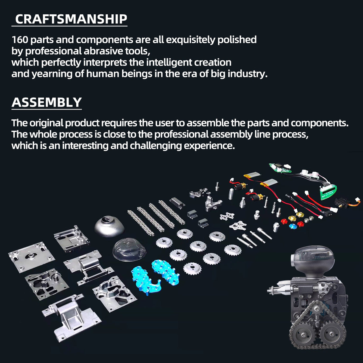 Teching Kit de modelo de metal robot rastreado de altavoz Bluetooth de bricolaje DIY