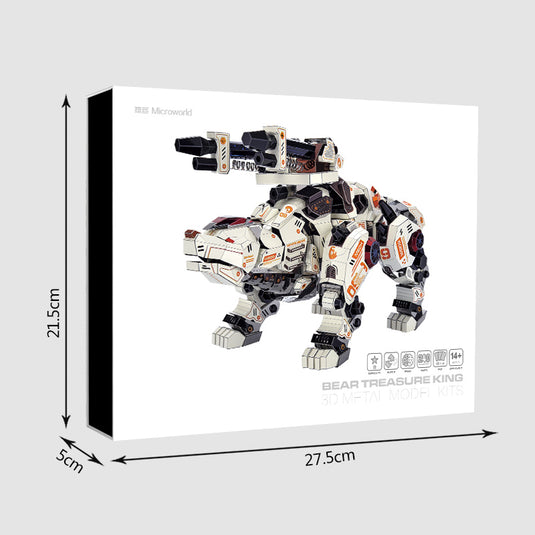 3D mechanische witte ijsbeermetaalmodel DIY -kits