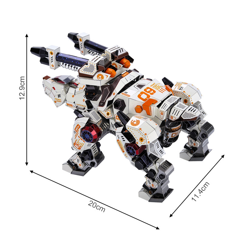 Load image into Gallery viewer, 3D Mechanical White Polar Bear Metal Model DIY Kits

