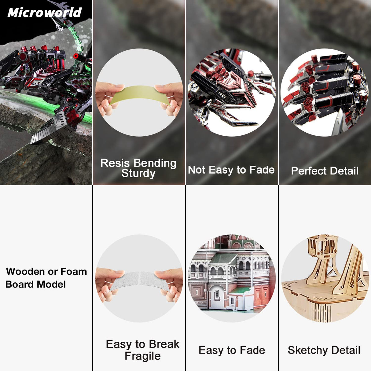 3D Metal Mechanical Red Devils Scorpion Model Kits DIY Art Craft Gift