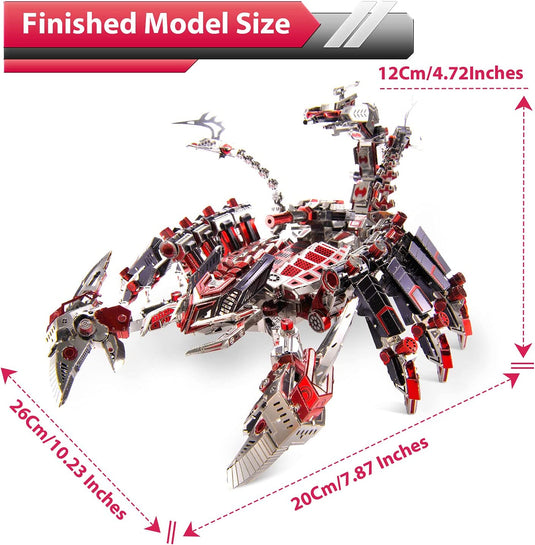 3D Metal Mechanical Red Devils Scorpion Model Kits DIY Art Craft Gift