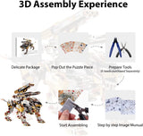 3D metaal mechanisch brullende lionmodel kits diy kunst ambacht