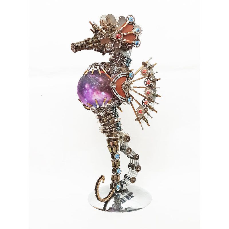 Laden Sie das Bild in Galerie -Viewer, {2100pcs Steampunk Seahorse Puzzle 3D DIY Model Kit mit Planetenlichtern
