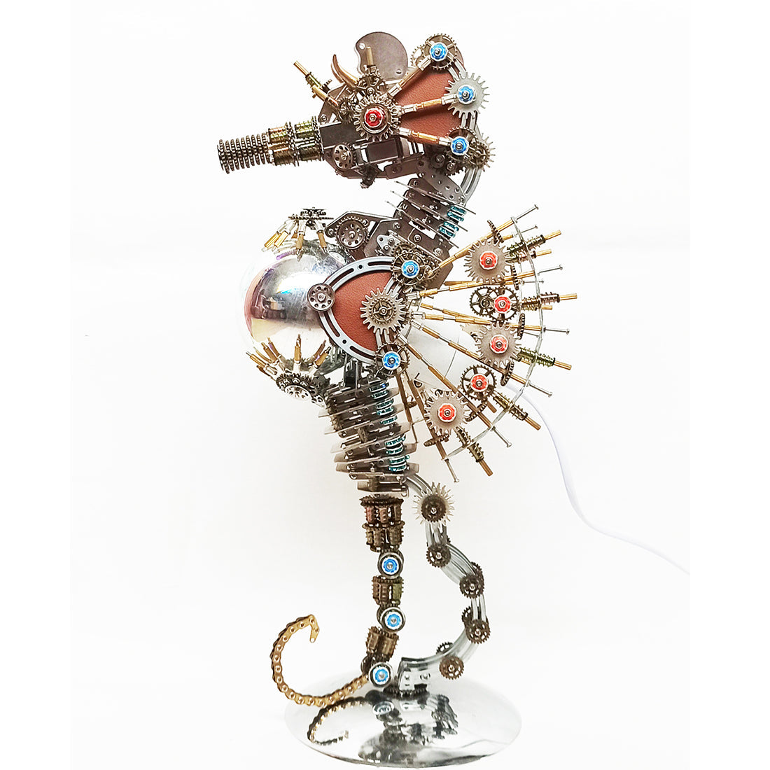 2100 pcs Steampunk Seahorse Puzzle 3D DIY Model Kit met planeetlichten