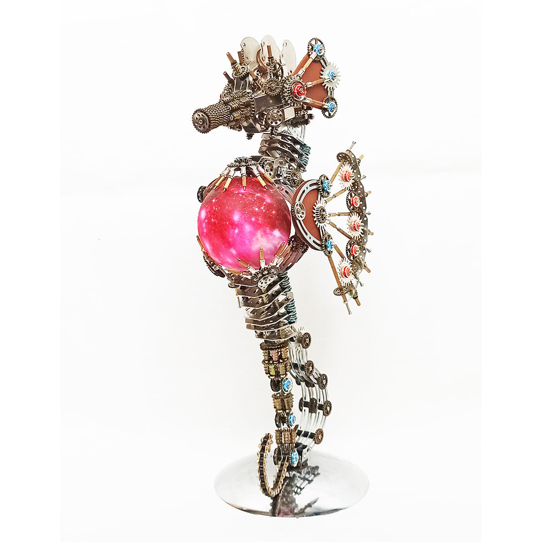 2100 pcs Steampunk Seahorse Puzzle 3D DIY Model Kit met planeetlichten