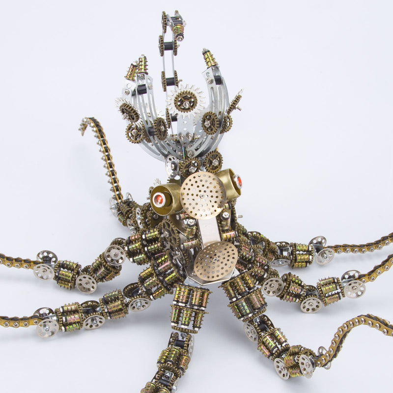 Laad de afbeelding in galerijviewer, 2400 stcs+ Steampunk Mechanische octopus metaal DIY 3D Model Kit
