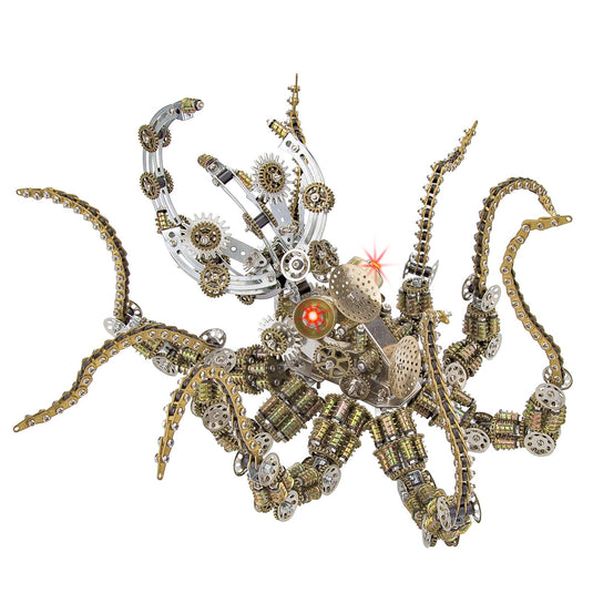 2400PCS+ Steampunk Mechanical Octopus Metal DIY 3D Model Kit