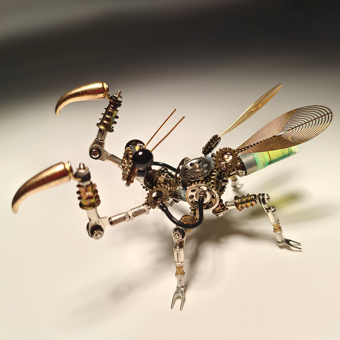 300 stks+ Steampunk Mantis Metal Diy Insect Model Kits met kleurrijk licht