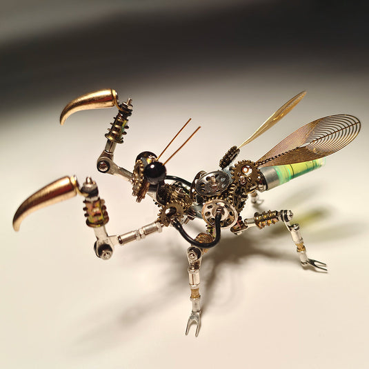 300PCS+ Steampunk Mantis Metal DIY Insect Model Kits with Colorful Light