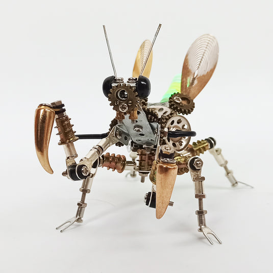 300pcs+ Steampunk Mantis Metall DIY Insektenmodell -Kits mit farbenfrohen Licht