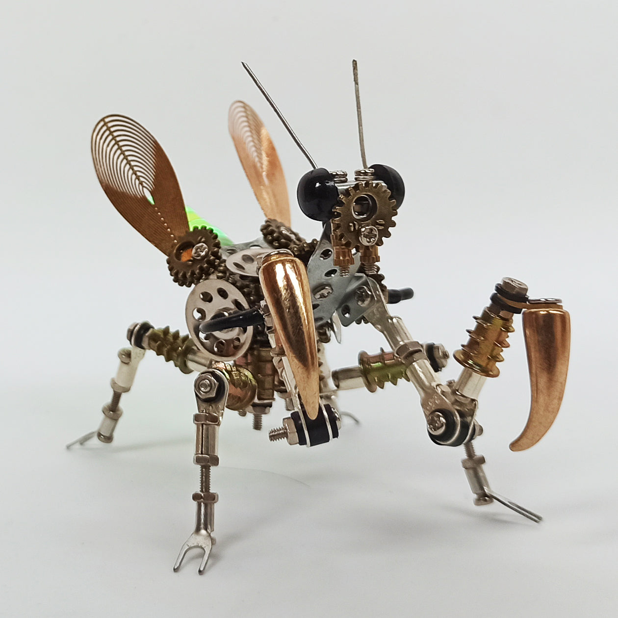 300 stks+ Steampunk Mantis Metal Diy Insect Model Kits met kleurrijk licht