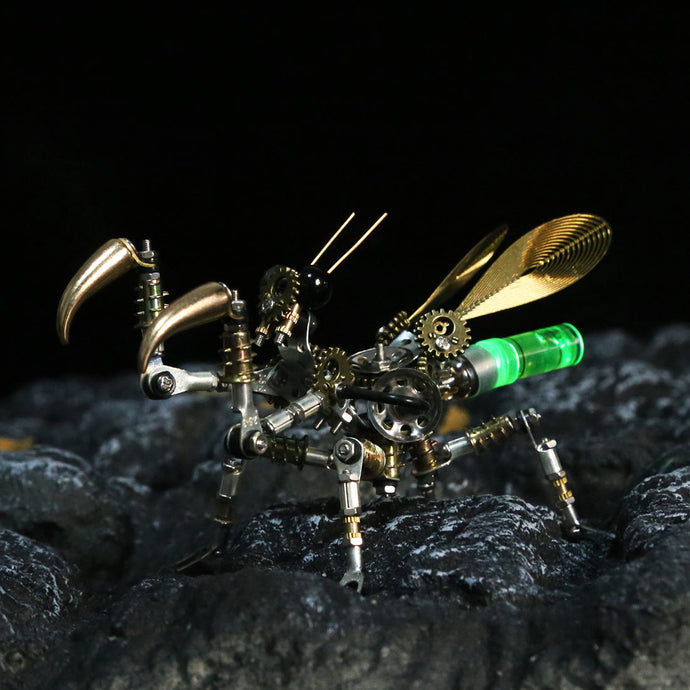 300 stks+ Steampunk Mantis Metal Diy Insect Model Kits met kleurrijk licht