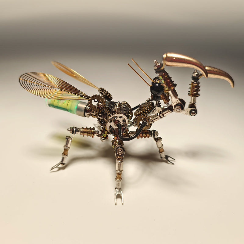 Load image into Gallery viewer, 300PCS+ Steampunk Mantis Metal DIY Insect Model Kits with Colorful Light
