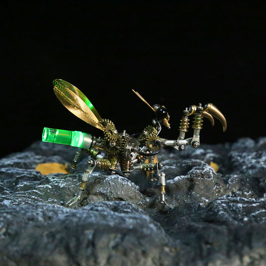 300pcs + steampunk mante métal kits de modèle d'insectes de bricolage avec lumière colorée