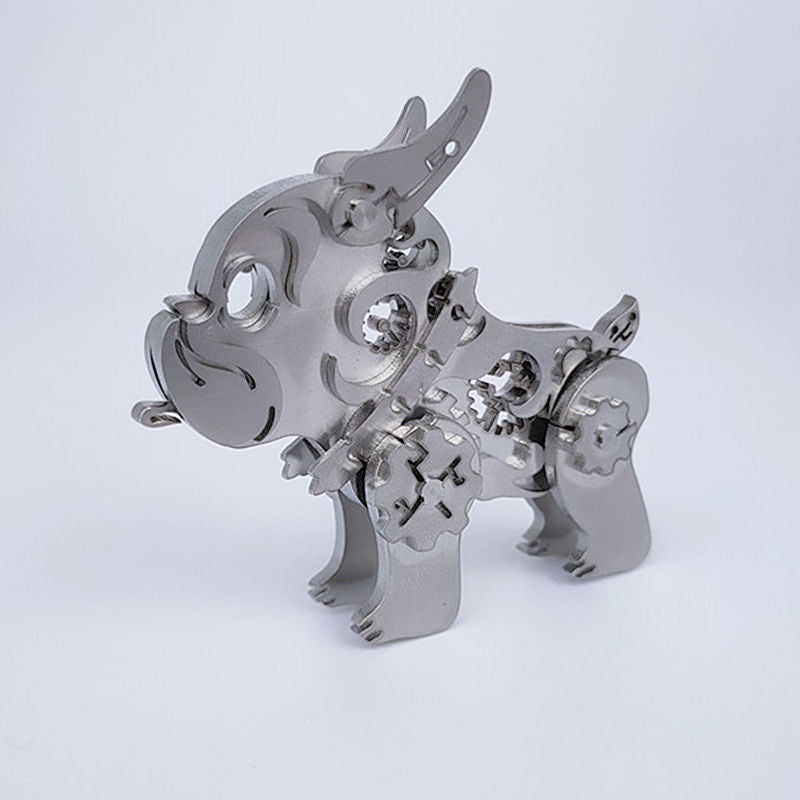 Laden Sie das Bild in Galerie -Viewer, {3D DIY Bulldog Metall Puzzle Model Kit
