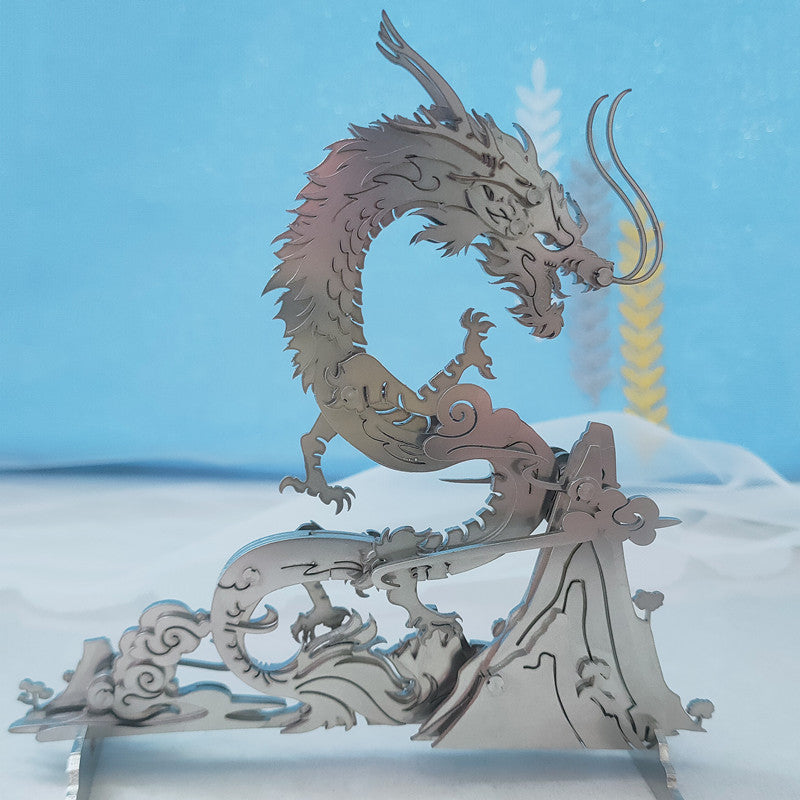 3D DIY Metal Puzzle Dragon on the Mountain Mythical Creature Model Kit