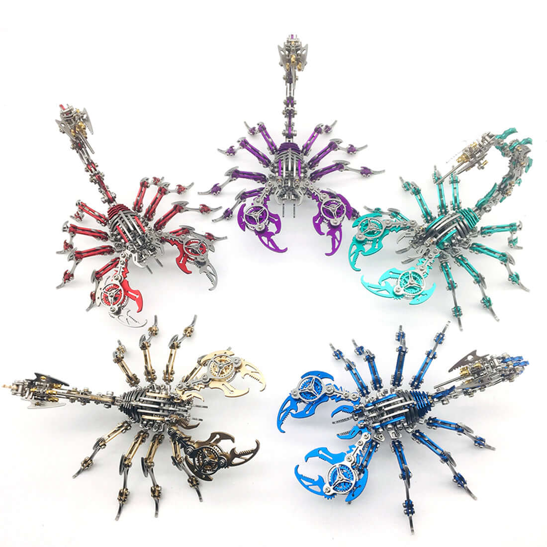 4PCS 3D Scorpion DIY Metal Puzzle Colorful Model Kit for Gifts and