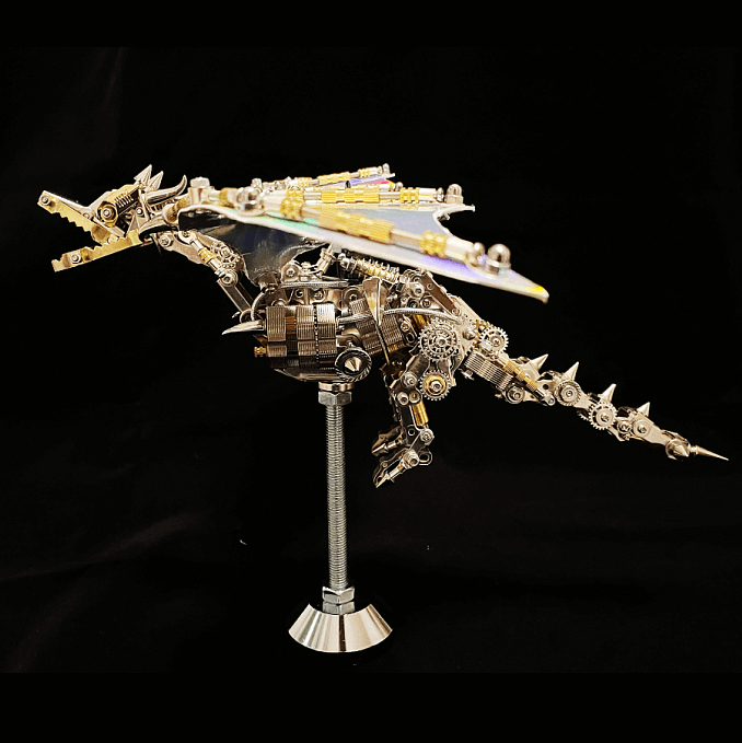 Load image into Gallery viewer, Fly Dragon Mechanical 3D Metal DIY Puzzle Model Kit With Base
