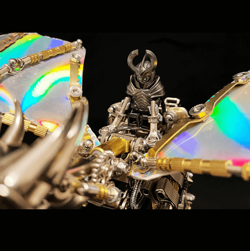 Laad de afbeelding in galerijviewer, Fly Dragon Mechanical 3D Metal Diy Puzzle Model Kit met basis
