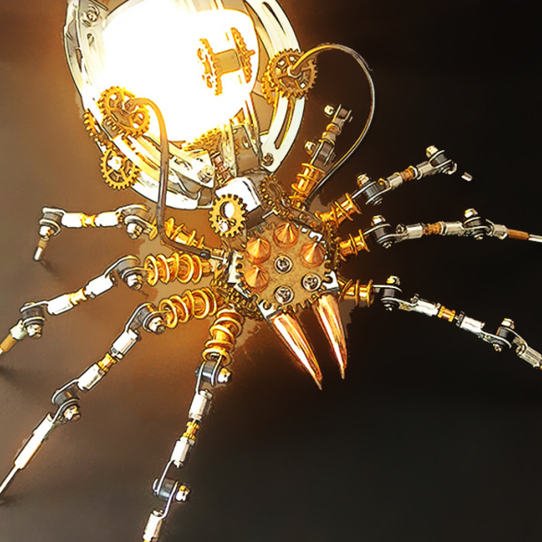 Steampunk 512pcs Metall Spider Desk Lampe Modell DIY Assemble Kits