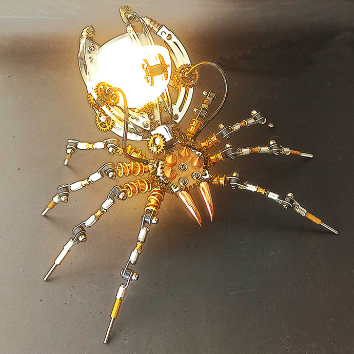 Steampunk 512pcs Metall Spider Desk Lampe Modell DIY Assemble Kits
